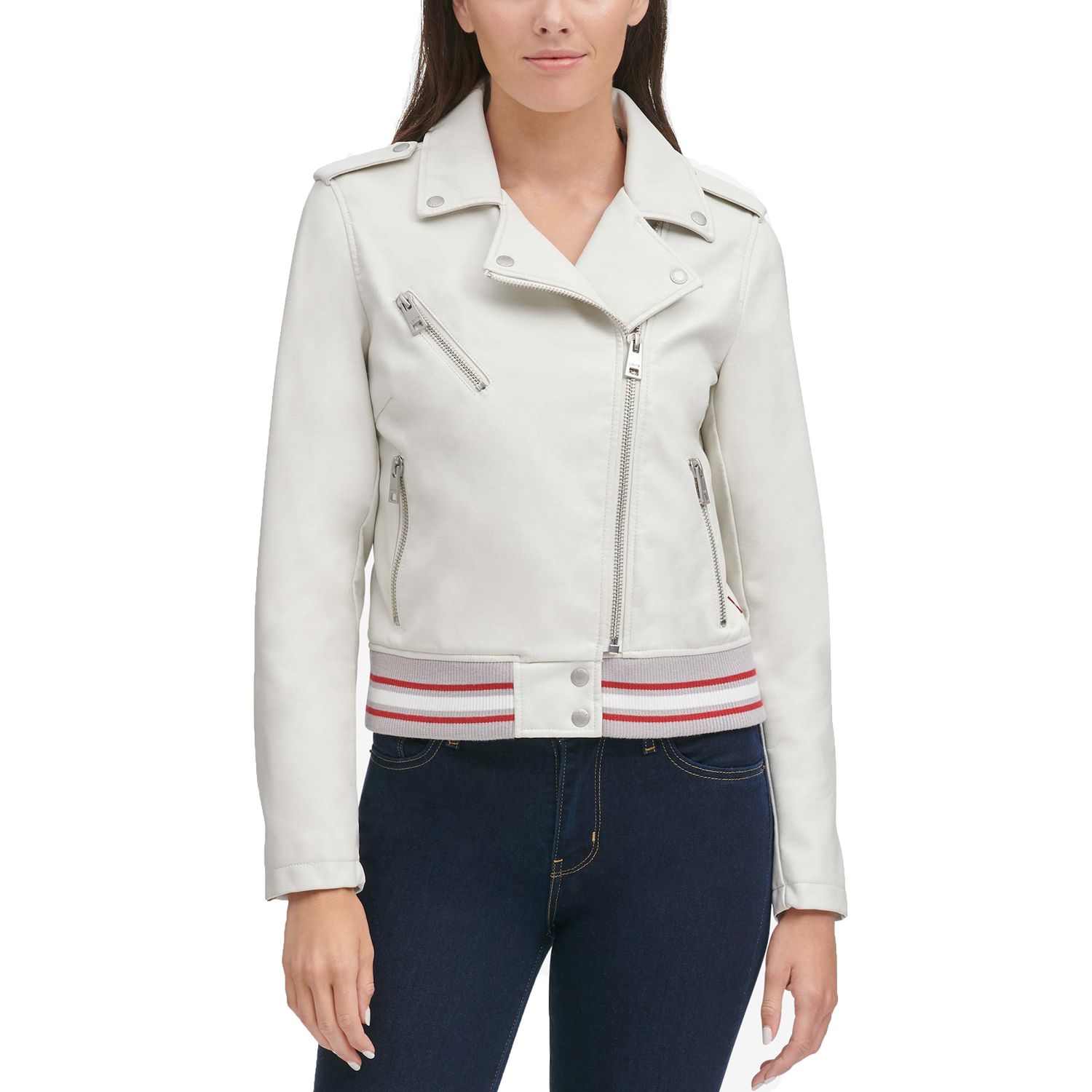 womens white levi jacket