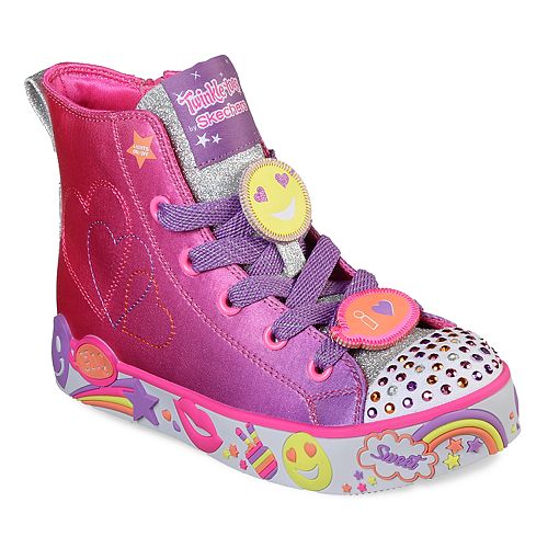 Skechers Twinkle Toes Happy Lights Girls' Light Up High Top Shoes