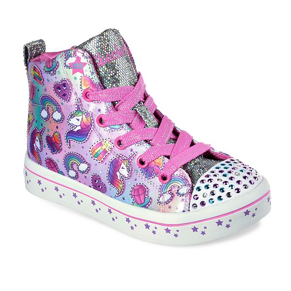 kontrast ekko Borgerskab Skechers Twinkle Toes Shuffles Twi-Lites Girls' Light Up High Top Shoes