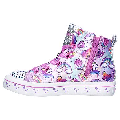 Skechers Twinkle Toes Shuffles Twi-Lites Girls' Light Up High Top Shoes
