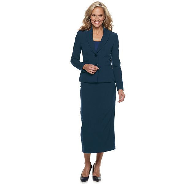 Le Suit Womens Petite Size Zip Side Pleat Detailed Suit Skirt 