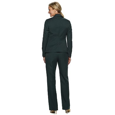 Women's Le Suit Notch Lapel Deep Green Pant Suit