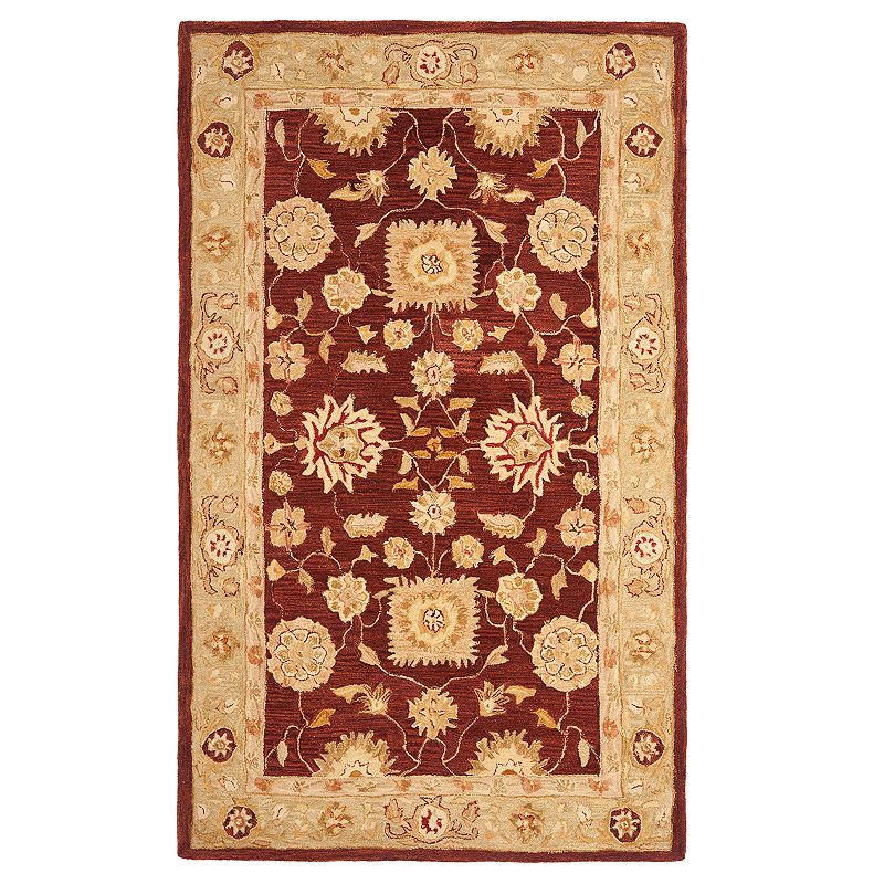 Safavieh Anatolia Rochelle Framed Floral Wool Rug, Red, 4X6 Ft