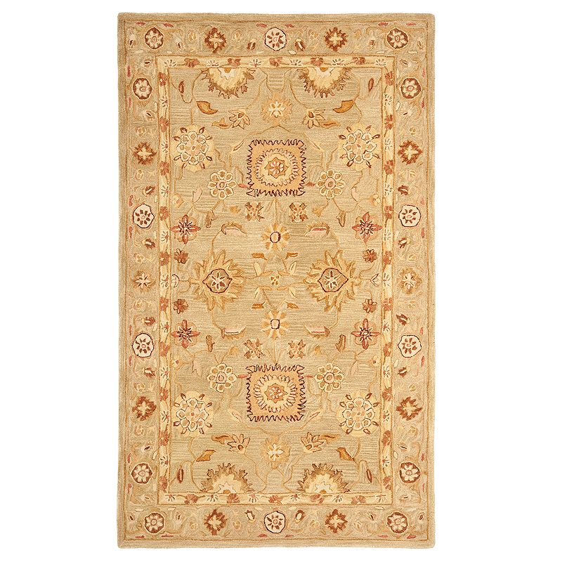 Safavieh Anatolia Rochelle Framed Floral Wool Rug, Green, 5X8 Ft