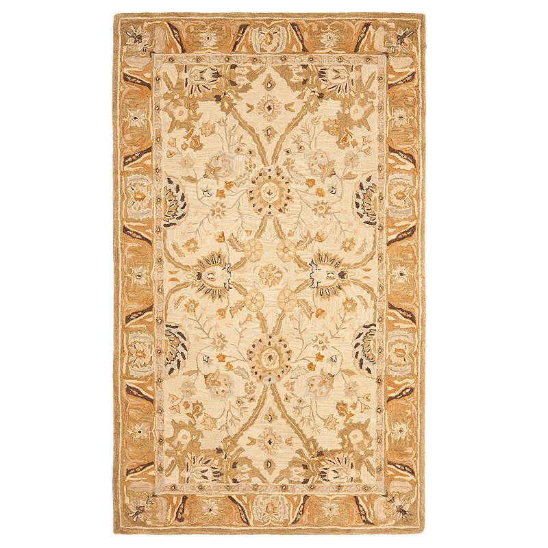 Safavieh Anatolia Suzanne Framed Floral Wool Rug, Silver, 2X3 Ft