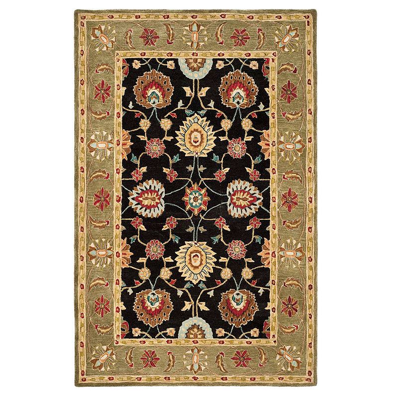 Safavieh Anatolia Melissa Framed Floral Wool Rug, Black, 8X10 Ft