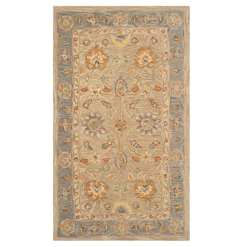 Safavieh Anatolia Melissa Framed Floral Wool Rug, Brown, 4X6 Ft