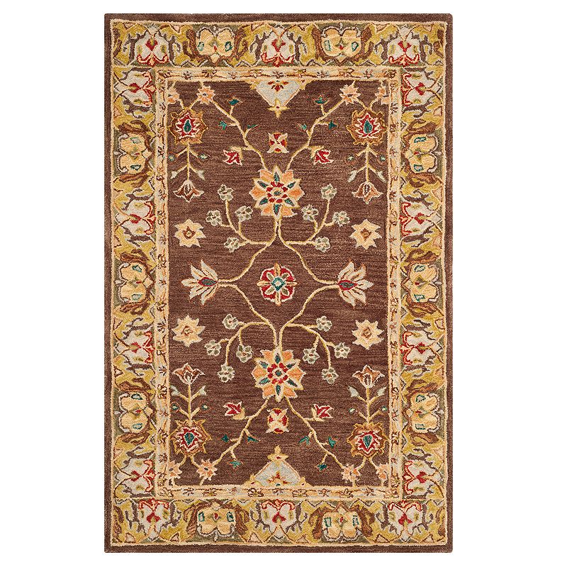 Safavieh Anatolia Tina Framed Floral Wool Rug, Brown, 8X10 Ft