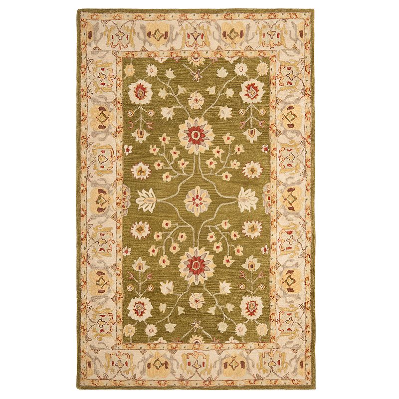 Safavieh Anatolia Tina Framed Floral Wool Rug, Green, 8X10 Ft