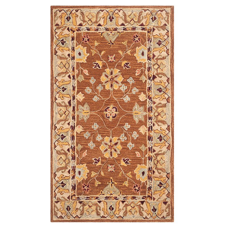 Safavieh Anatolia Tina Framed Floral Wool Rug, Beige, 4X6 Ft