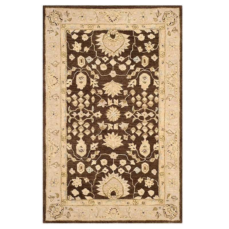 Safavieh Anatolia Daphne Framed Floral Wool Rug, Brown, 3X5 Ft