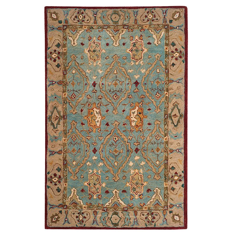 Safavieh Anatolia Olivia Framed Floral Wool Rug, Blue, 6X9 Ft