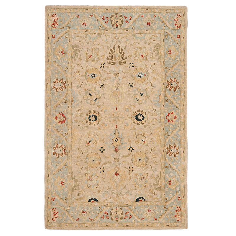 Safavieh Anatolia Chrissy Framed Floral Wool Rug, Brown, 6Ft Rnd