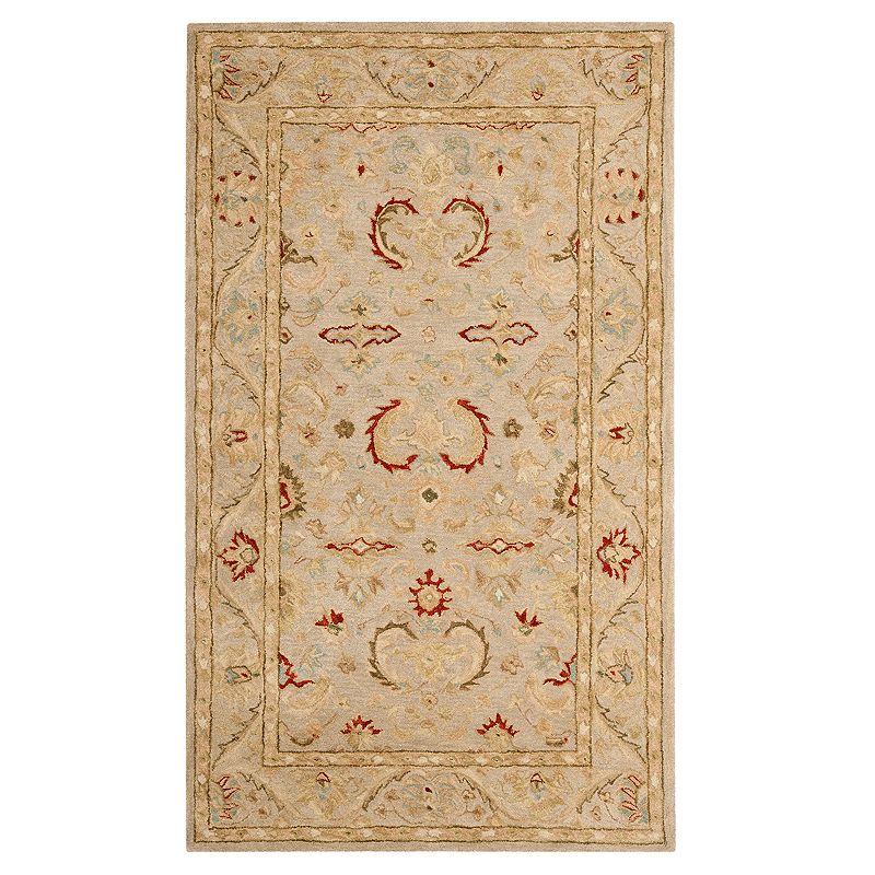 Safavieh Anatolia Victoria Framed Floral Wool Rug, Beig/Green, 8X10 Ft