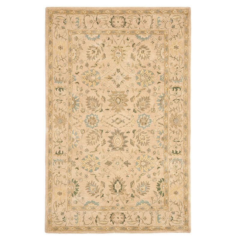 Safavieh Anatolia Dylan Framed Floral Wool Rug, Brown, 4X6 Ft Lend the look and feel of old world sophistication to any living area with this Safavieh Anatolia Dylan Framed Floral Wool rug. In taupe/blue.FEATURES Hand-tufted Hand-spun premium wool pile Lustrous finish Framed border Floral pattern CONSTRUCTION & CARE Wool Cotton backing Pile height: 0.5'' Professional clean Imported Attention: All rug sizes are approximate and should measure within 2-6 inches of stated size. Pattern may also vary slightly. This rug does not have a slip-resistant backing. Rug pad recommended to prevent slipping on smooth surfaces. . Size: 4X6 Ft. Color: Brown. Gender: unisex. Age Group: adult.