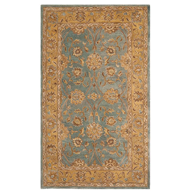 Safavieh Anatolia Robyn Framed Floral Wool Rug, Blue, 6Ft Rnd