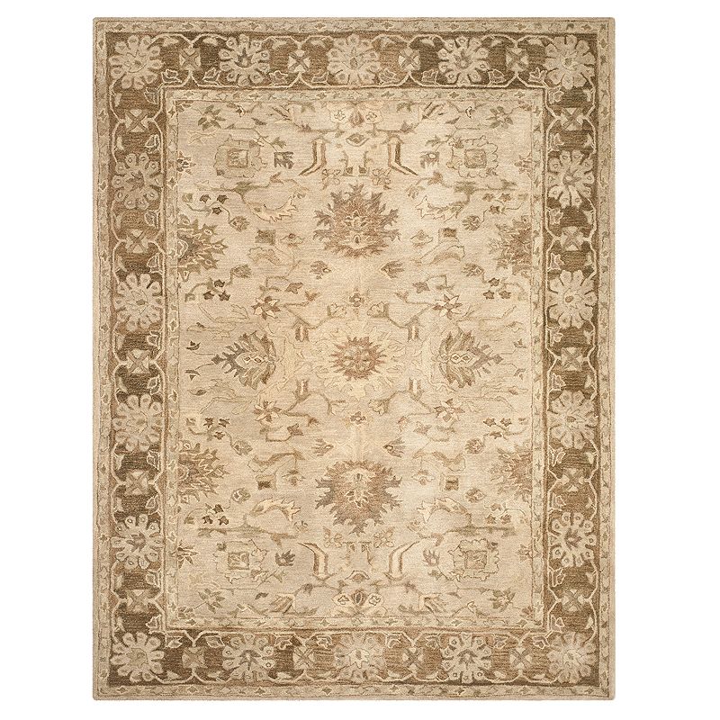 Safavieh Anatolia Zelda Framed Floral Wool Rug, Beige, 6Ft Rnd