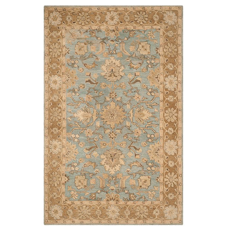 Safavieh Anatolia Zelda Framed Floral Wool Rug, Blue, 4X6 Ft