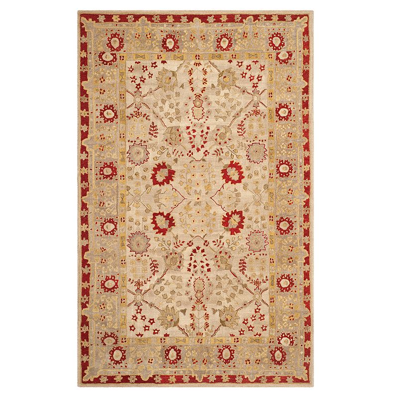 Safavieh Anatolia Charlotte Framed Floral Wool Rug, Beige, 2X8 Ft