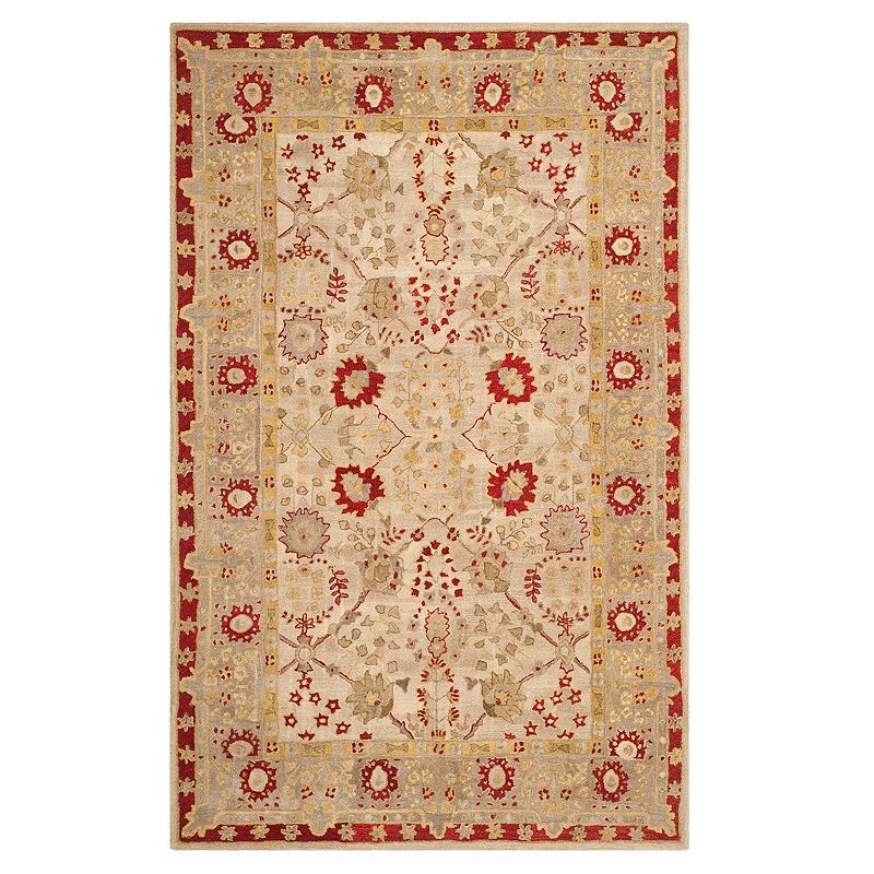 Safavieh Anatolia Charlotte Framed Floral Wool Rug, Beige, 2X8 Ft