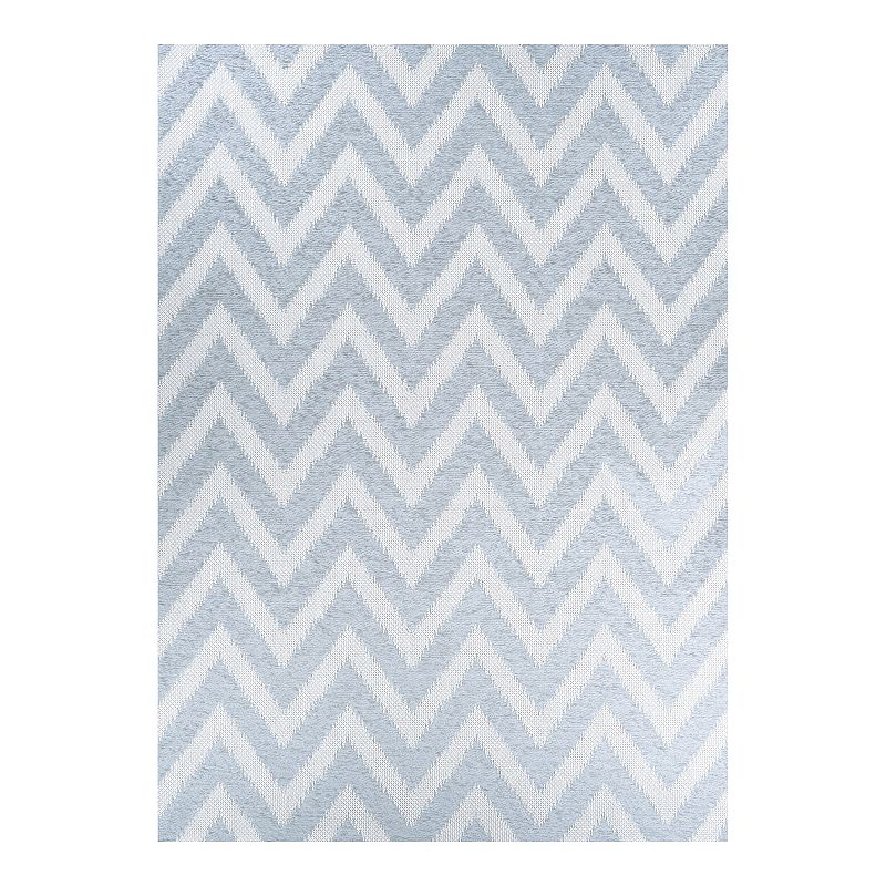 Couristan Timber Cascade Chevron Indoor Outdoor Rug, Grey, 5X7.5 Ft