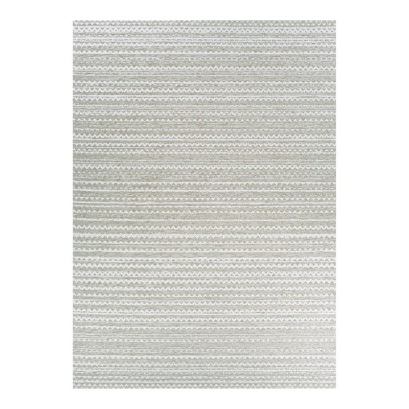 Couristan Timber Tenalach Striped Indoor Outdoor Rug, Wheat, 6X9 Ft