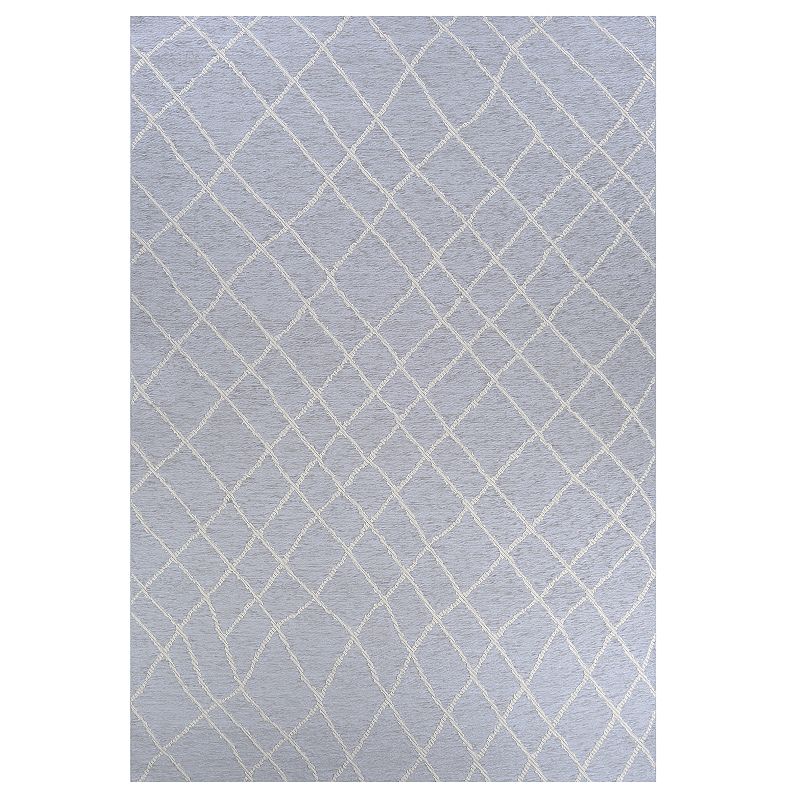Couristan Timber Acorn Lattice Indoor Outdoor Rug, Grey, 6X9 Ft