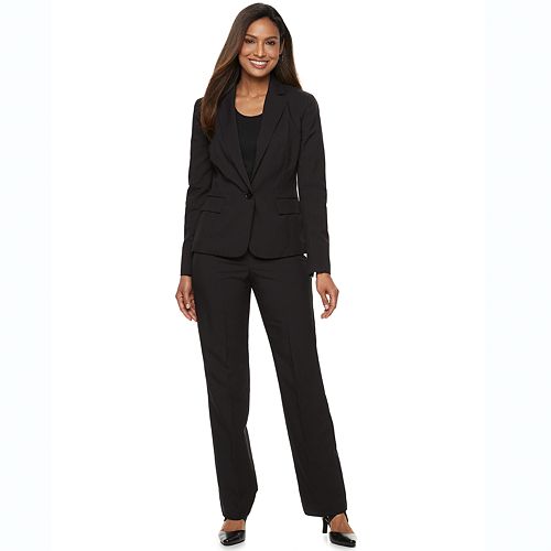 Women's Le Suit Pinstripe Suit Jacket & Pants Set