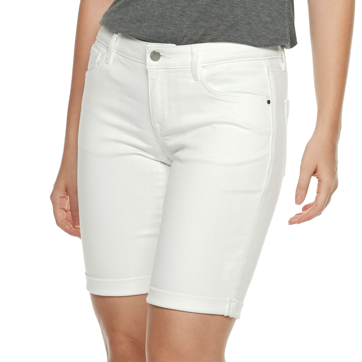 kohls womens white shorts