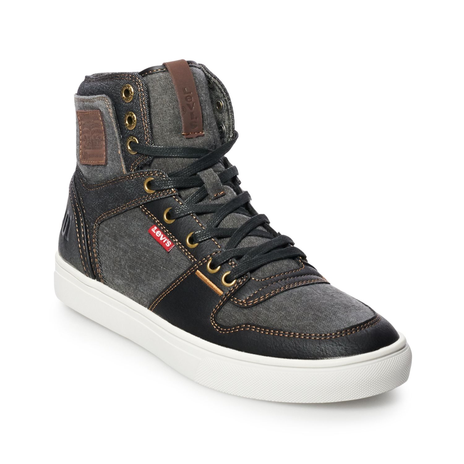 levi's black high top shoes