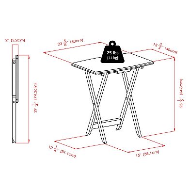 Winsome Dylan Oversized Snack Tray Table 5-piece Set