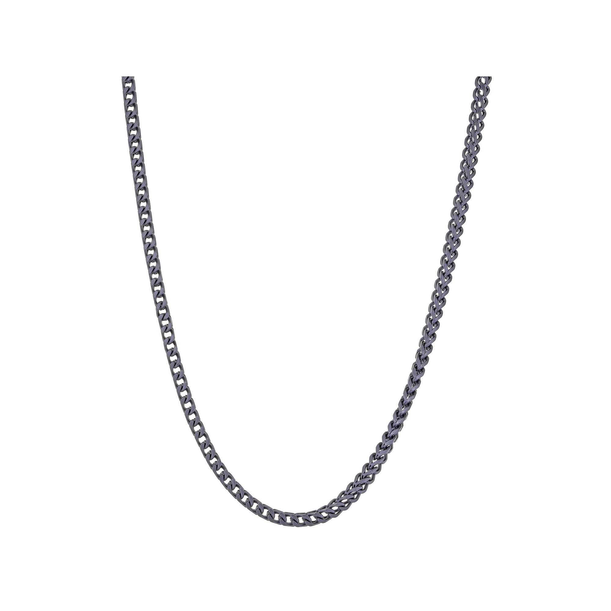 LYNX Gray Stainless Steel Mens 24-in. Foxtail Chain Necklace, Size: 24