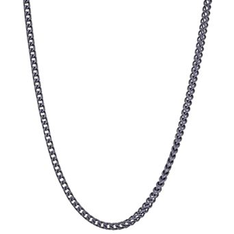 LYNX Gray Stainless Steel Men's 24 in Foxtail Chain Necklace