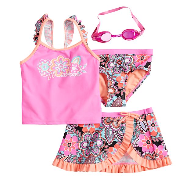 Girls 4-6x ZeroXposur Whirl Wind Tankini Top & Bottoms & Skirt Swimsuit ...