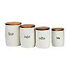 Certified International Just Words 4-piece Canister Set with Wooden Lids 