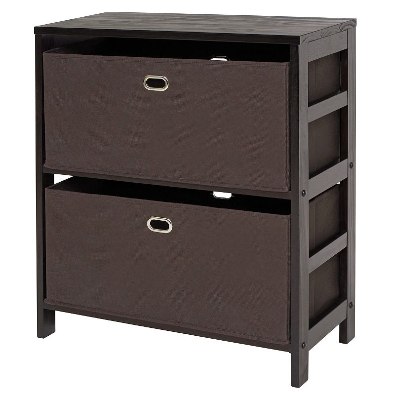 Winsome Torino Storage Cabinet & Baskets 3-piece Set, Dark Brown