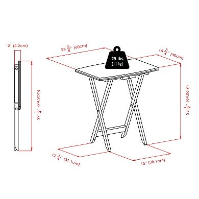 Winsome Dylan Oversized Snack Tray Table 5-piece Set