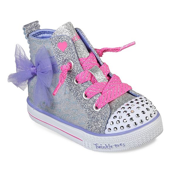 Skechers Twinkle Toes Shuffle Lite Harmony Hearts Toddler Girls Light Up High Top Shoes