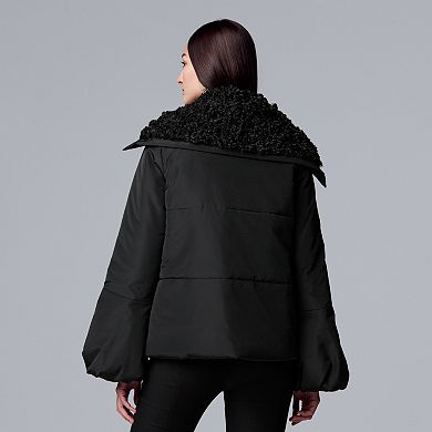 Women's Simply Vera Vera Wang Faux-Fur Hood Puffer Jacket