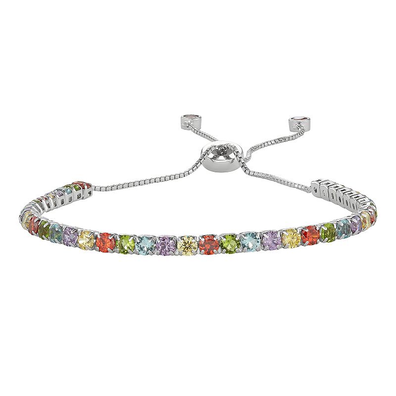 54127851 Sterling Silver Rainbow Cubic Zirconia Lariat Tenn sku 54127851