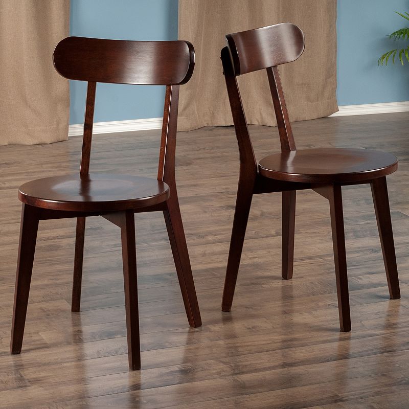 Winsome Pauline Dining Chair 2-piece Set, Med Brown