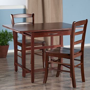 Winsome Taylor Drop-Leaf Table & Curved Ladder Back Chairs 3 pc Set