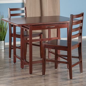 Winsome Taylor Drop-Leaf Table & Ladder Back Chairs 3 pc Set