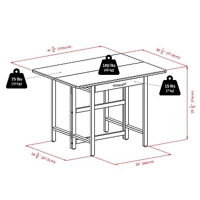 Winsome Taylor Drop-Leaf Table and Chairs 3-piece Set