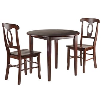 Winsome Clayton Drop-Leaf Table & Curved Chairs 3 pc Set