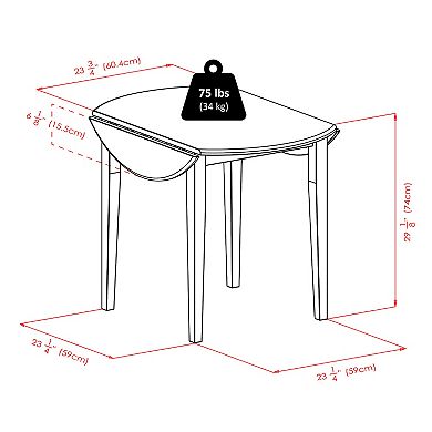 Winsome Clayton Drop-Leaf Table & Chairs 3-piece Set
