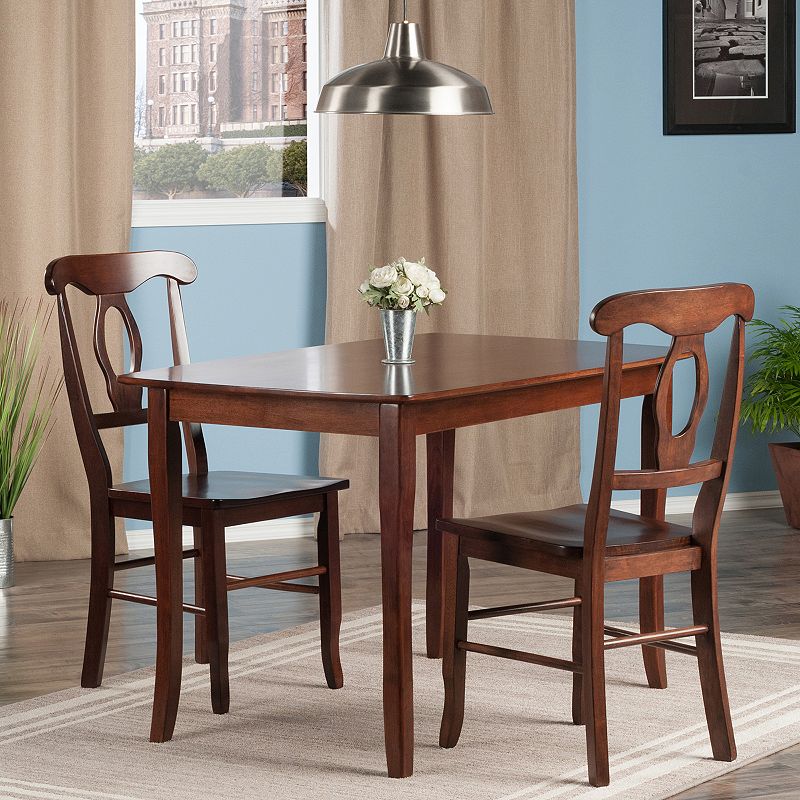 Winsome Inglewood Dining Table & Chairs 3-piece Set, Med Brown