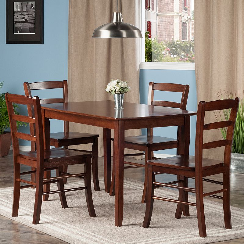 Winsome Inglewood Dining Table & Chairs 5-piece Set, Med Brown