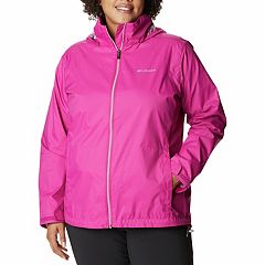 Plus Size Gallery Contrast-Trim Hood Rain Jacket