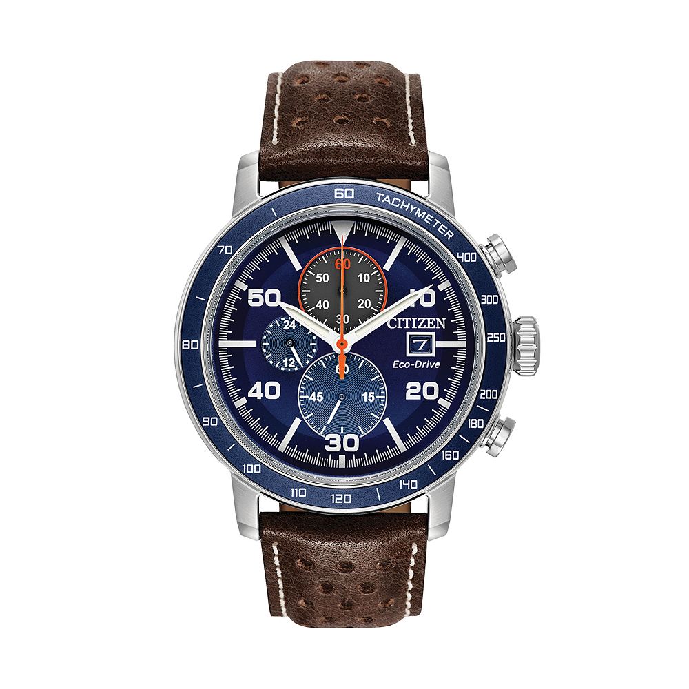 Citizen Men's 44mm Eco-Drive Brycen Leather Chronograph Watch - CA0648-09L